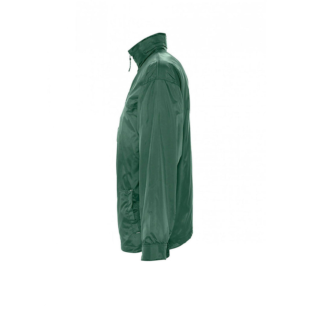 SOL'S Men's Forest Green Mistral Lined Windbreaker Jacket