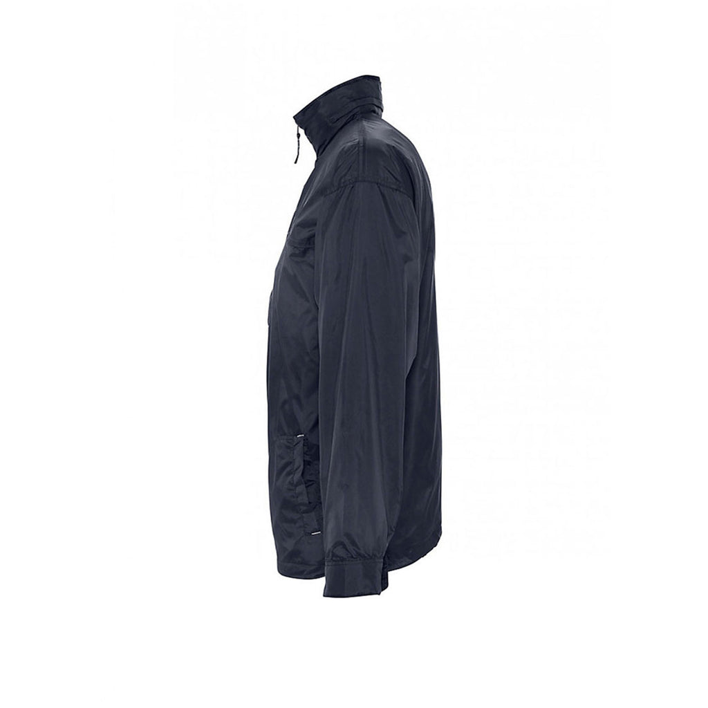 SOL'S Men's Navy Mistral Lined Windbreaker Jacket