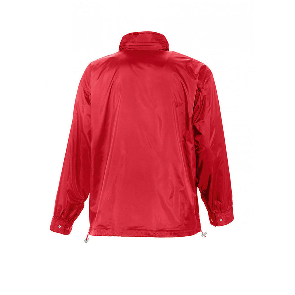 SOL'S Men's Red Mistral Lined Windbreaker Jacket