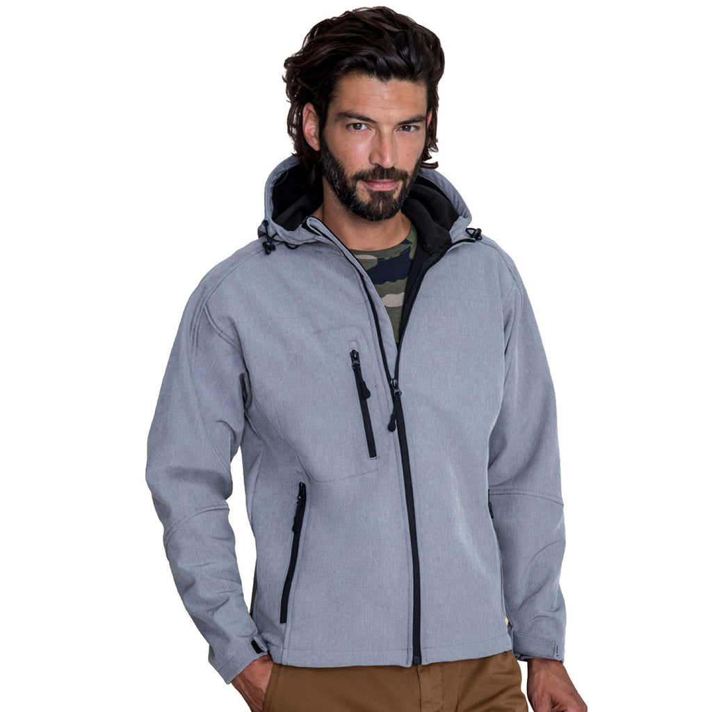 SOL'S Men's Grey Marl Replay Hooded Soft Shell Jacket