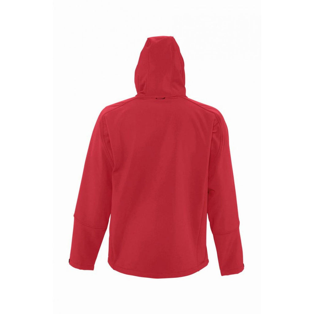 SOL'S Men's Pepper Red Replay Hooded Soft Shell Jacket