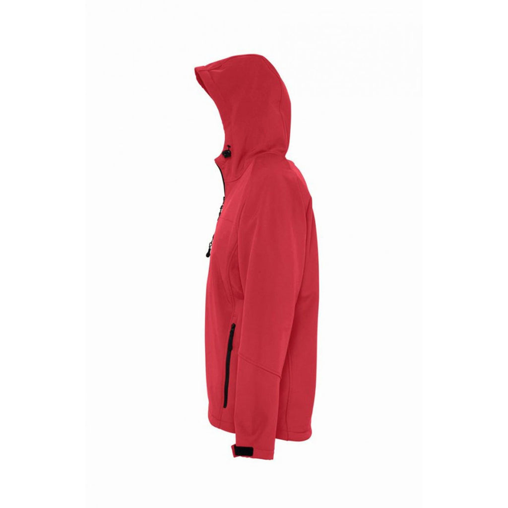 SOL'S Men's Pepper Red Replay Hooded Soft Shell Jacket