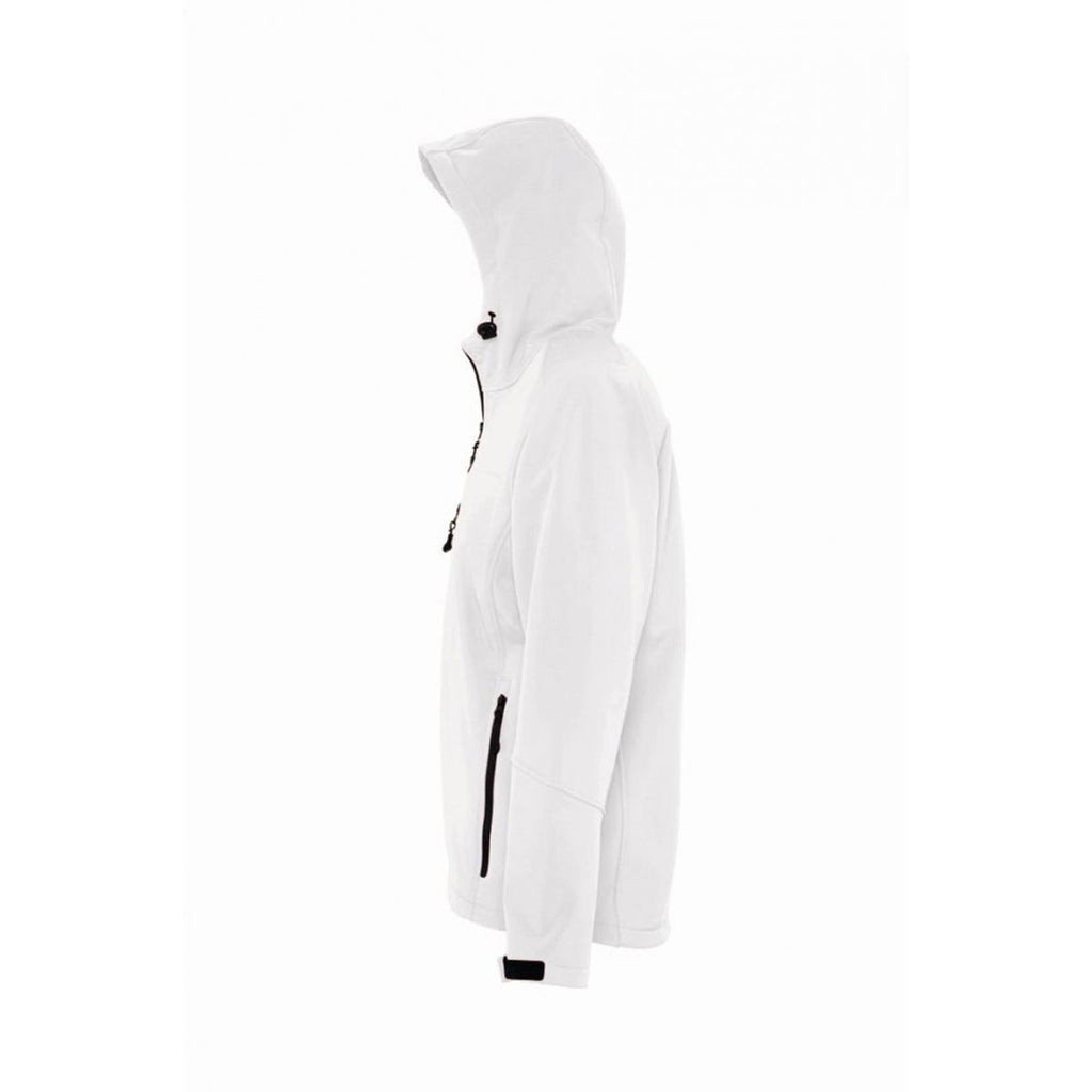 SOL'S Men's White Replay Hooded Soft Shell Jacket