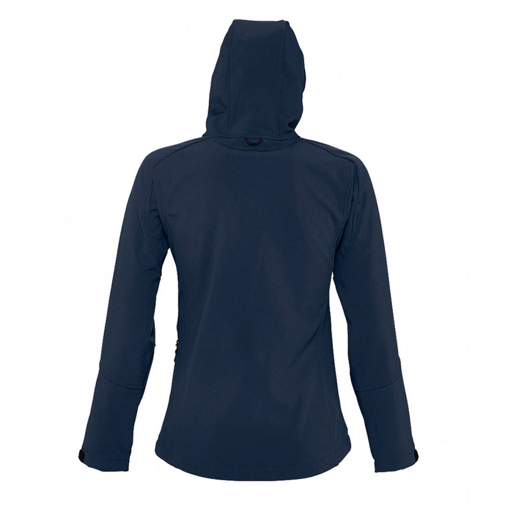 SOL'S Women's French Navy Replay Hooded Soft Shell Jacket
