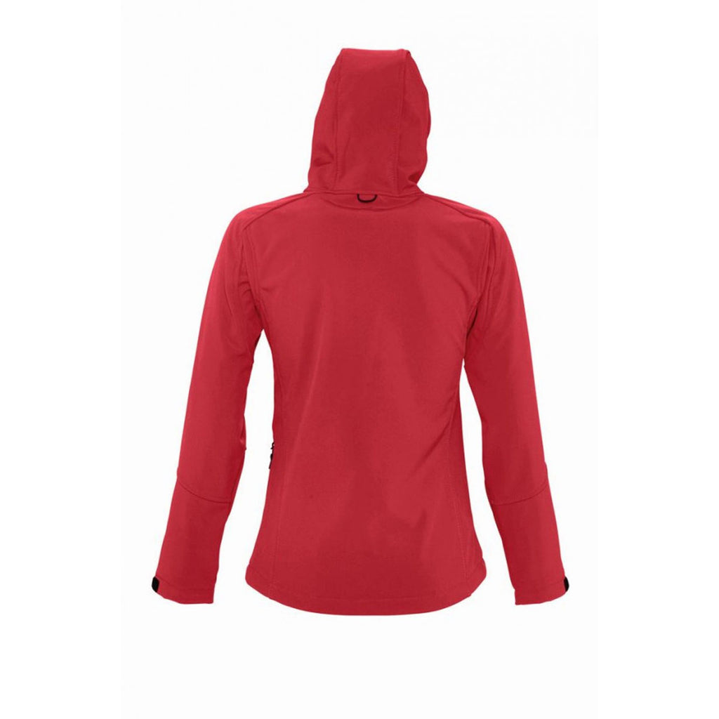 SOL'S Women's Pepper Red Replay Hooded Soft Shell Jacket