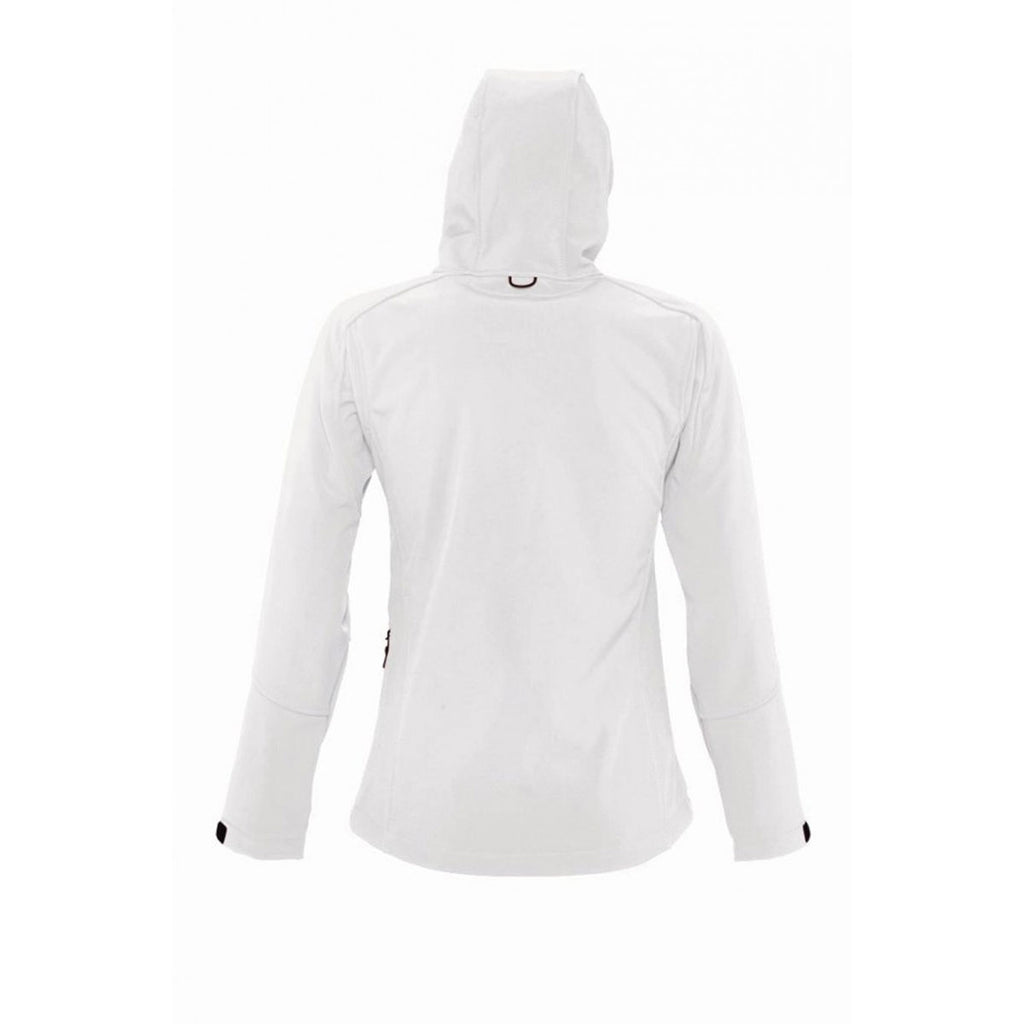 SOL'S Women's White Replay Hooded Soft Shell Jacket