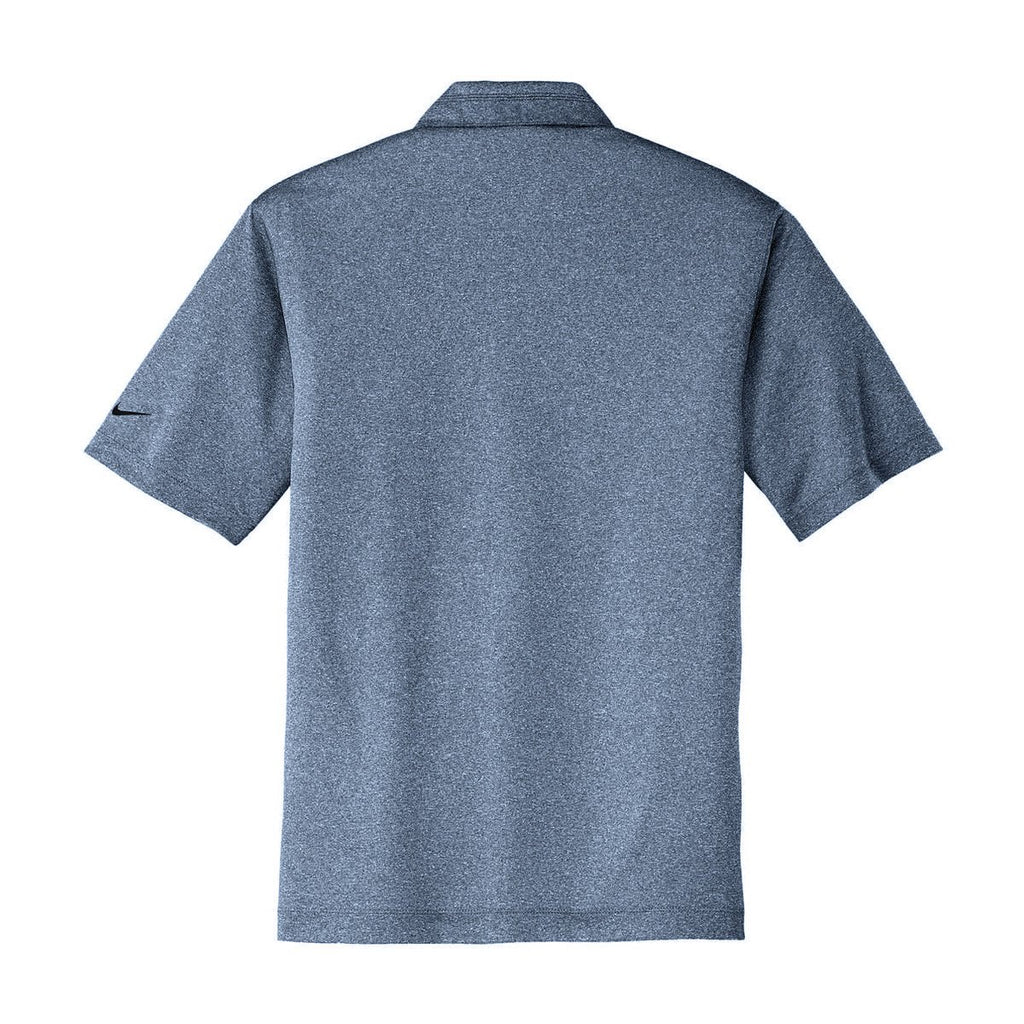 Nike Men's Grey/Navy Dri-FIT S/S Heather Polo