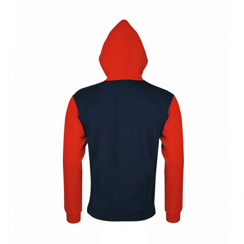 SOL'S Unisex French Navy Silver Hooded Jacket
