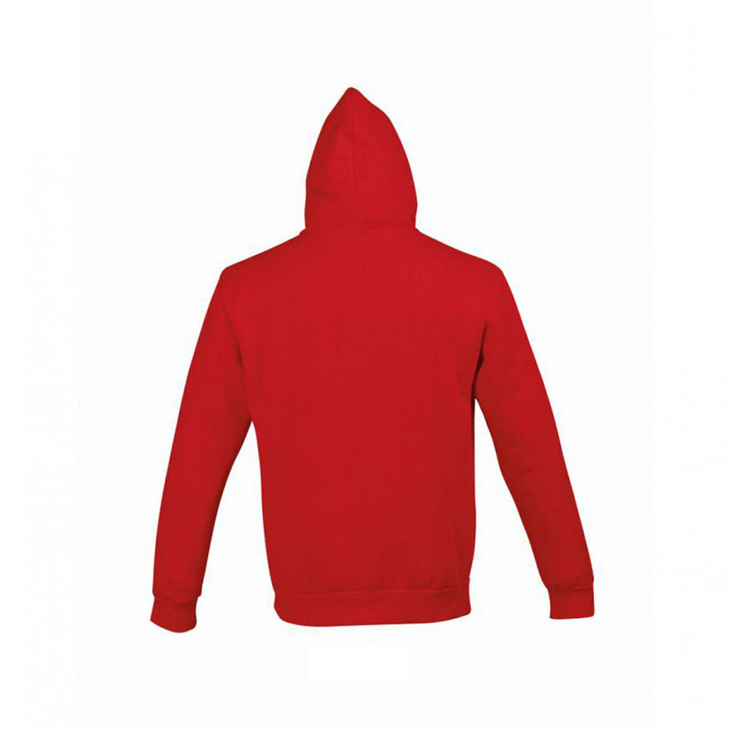 SOL'S Unisex Red Silver Hooded Jacket