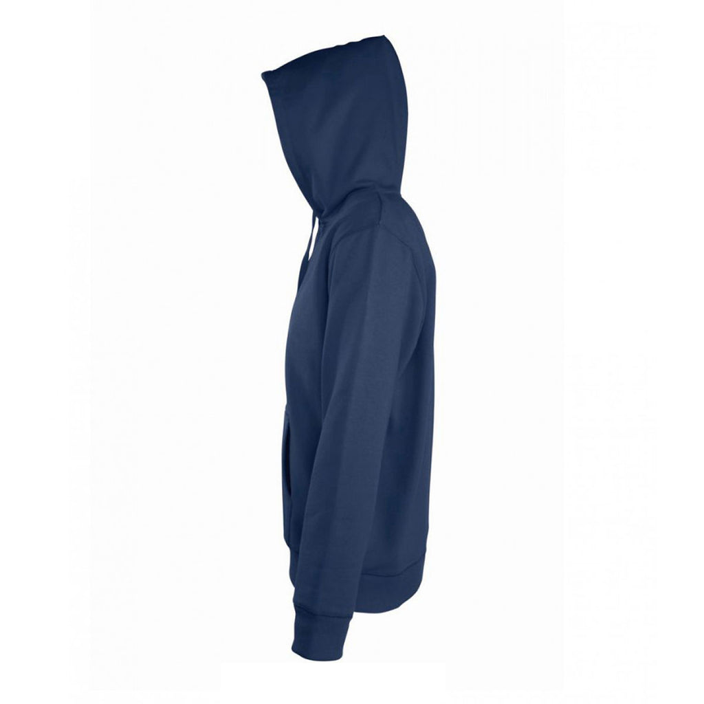 SOL'S Men's French Navy Seven Zip Hooded Sweatshirt
