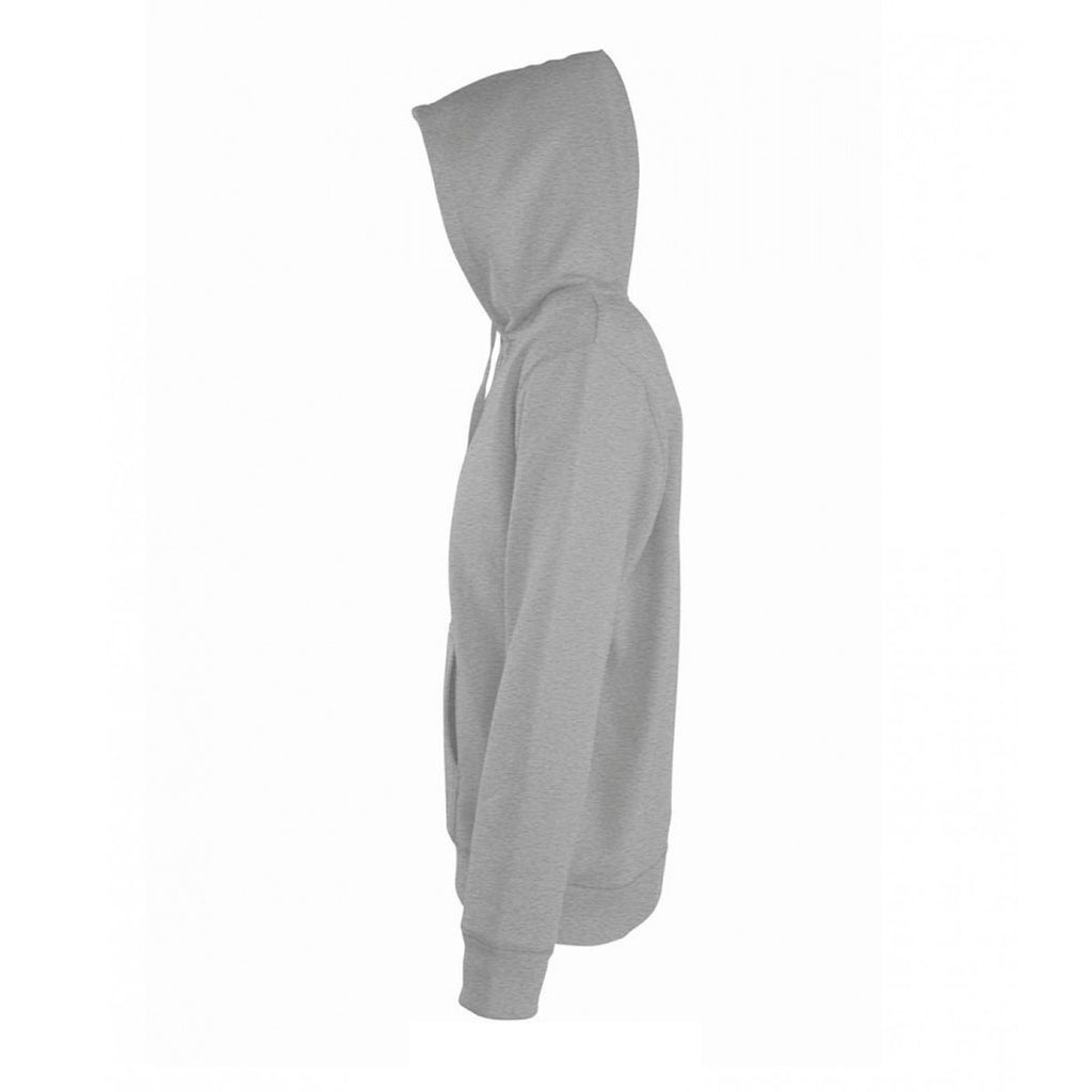 SOL'S Men's Grey Marl Seven Zip Hooded Sweatshirt
