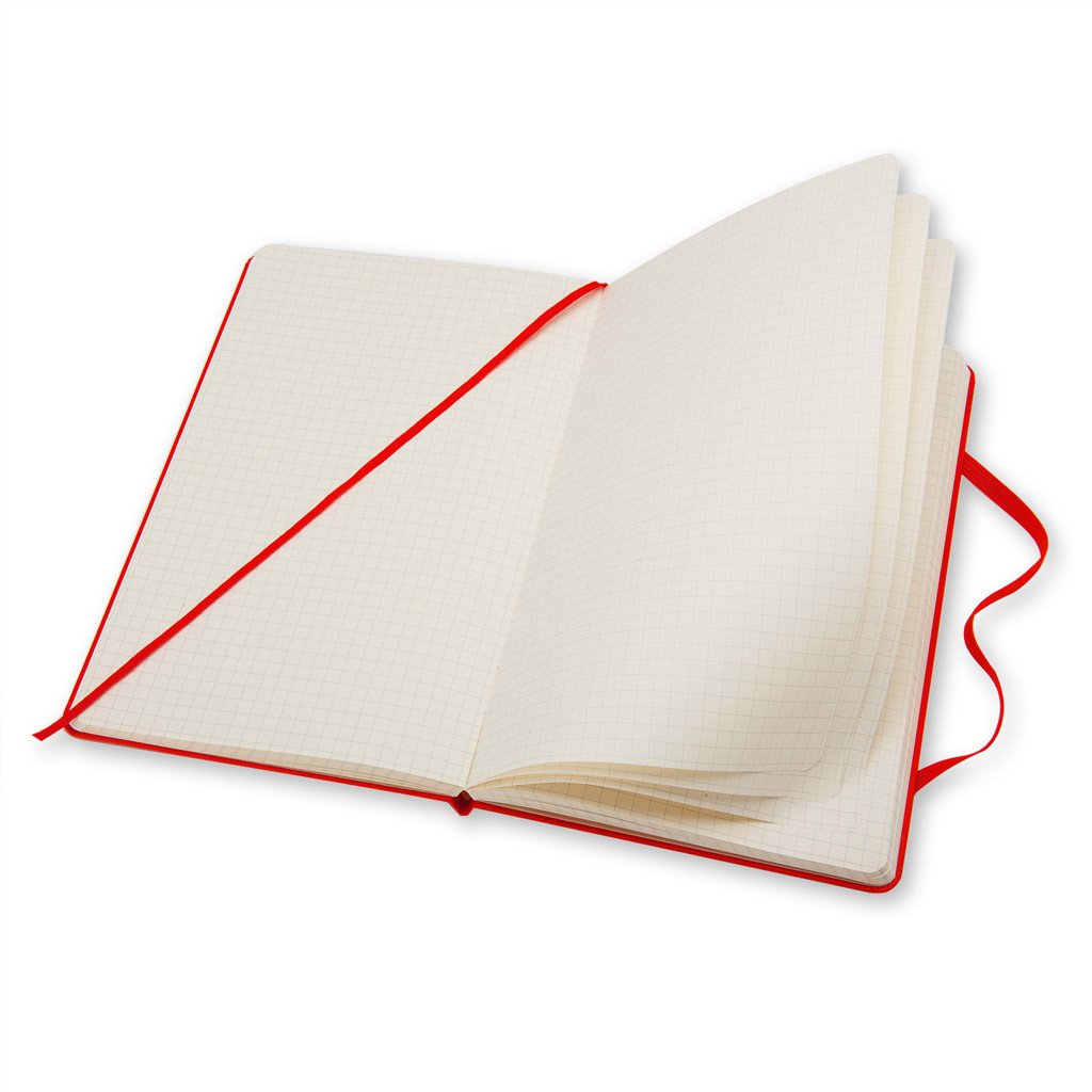 Moleskine Scarlet Red Hard Cover Squared Large Notebook