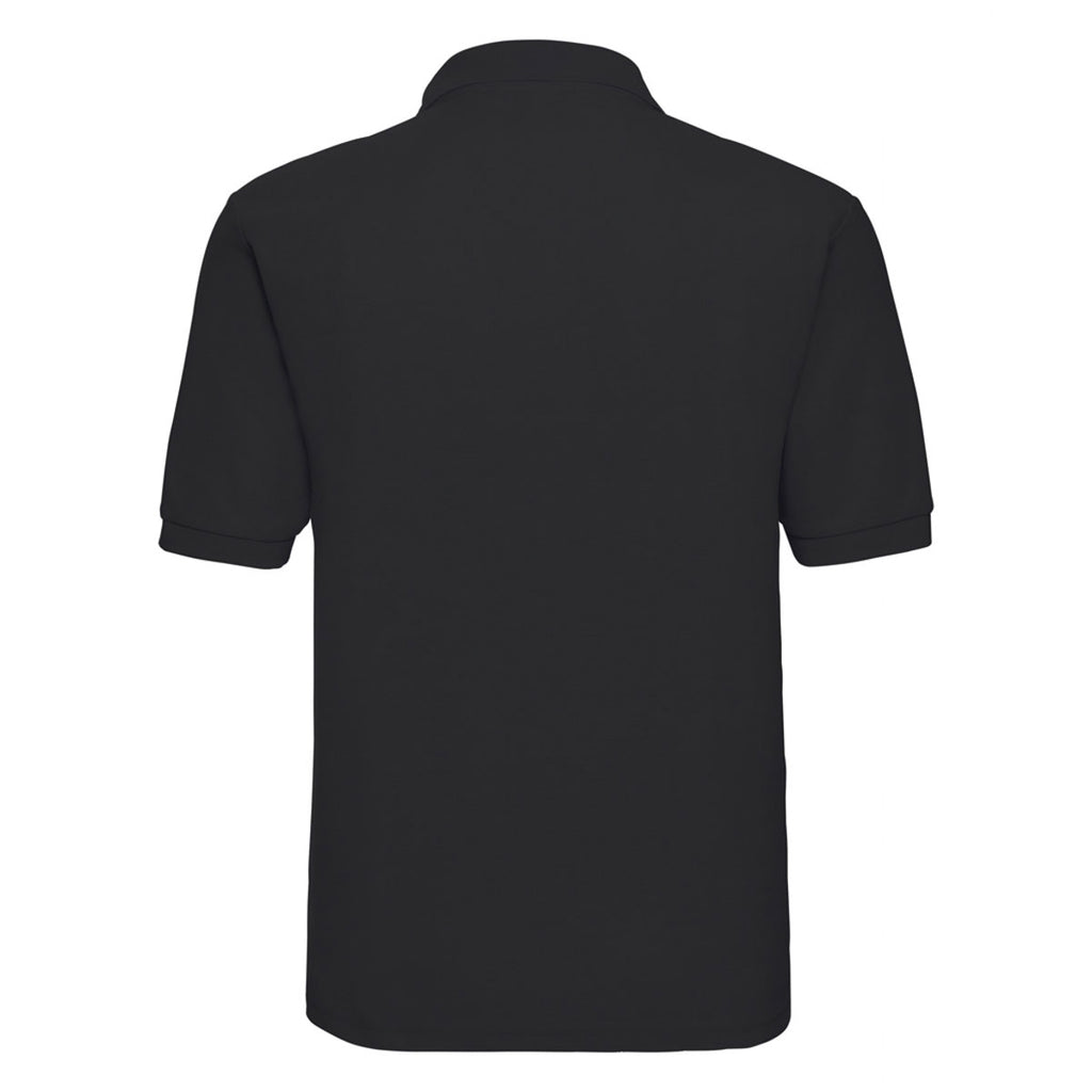 Russell Men's Black Poly/Cotton Pique Polo Shirt