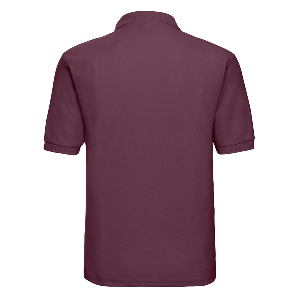 Russell Men's Burgundy Poly/Cotton Pique Polo Shirt