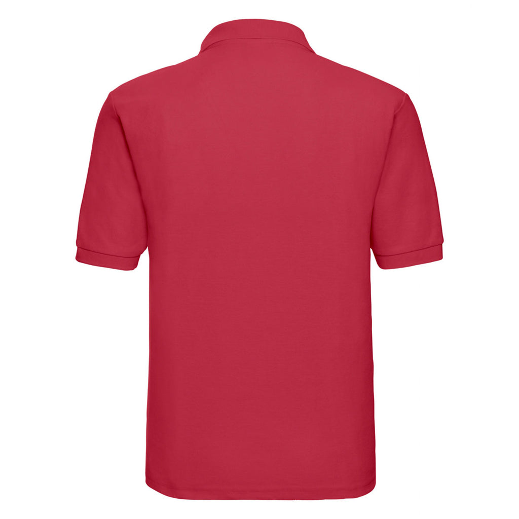 Russell Men's Classic Red Poly/Cotton Pique Polo Shirt