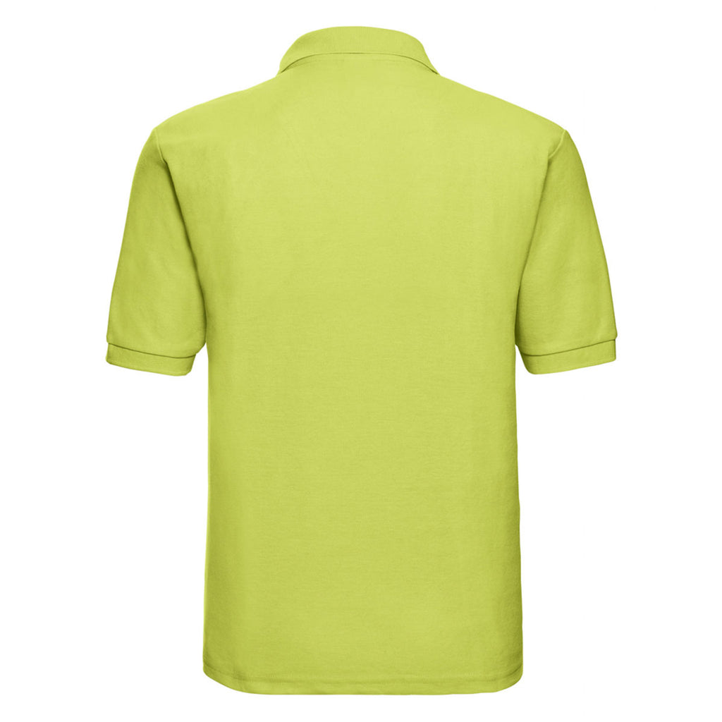 Russell Men's Lime Poly/Cotton Pique Polo Shirt