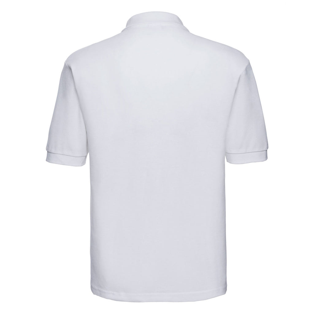 Russell Men's White Poly/Cotton Pique Polo Shirt