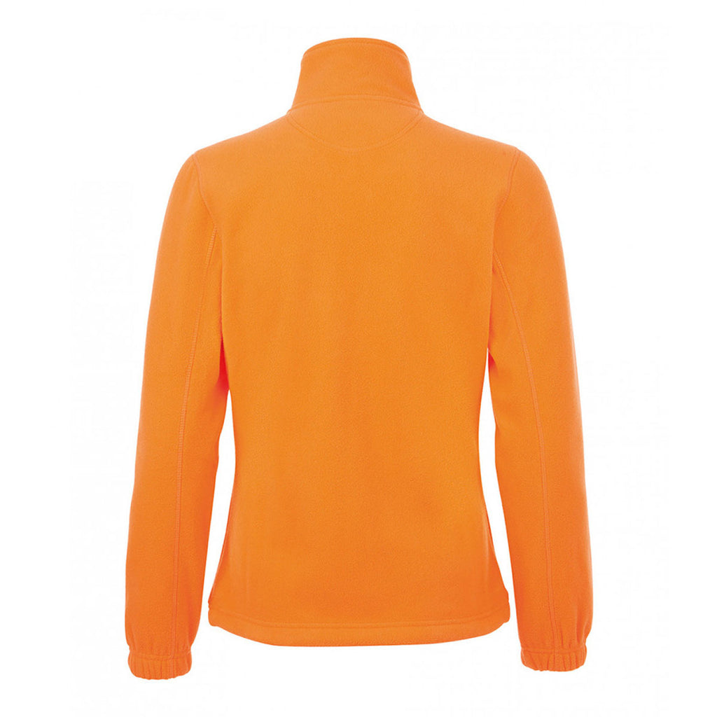 SOL'S Women's Neon Orange North Fleece Jacket
