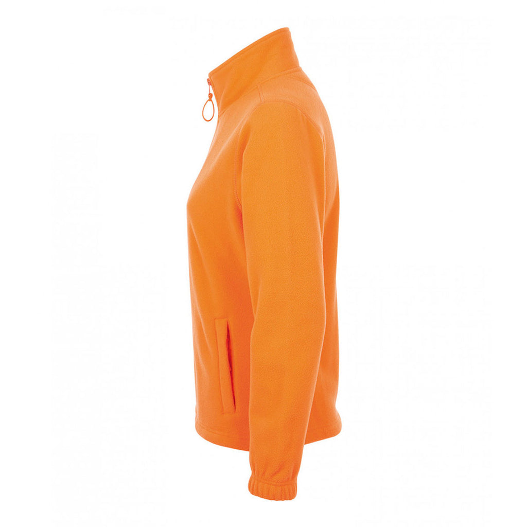 SOL'S Women's Neon Orange North Fleece Jacket