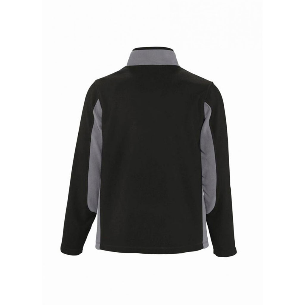 SOL'S Men's Black/Medium Grey Nordic Fleece Jacket