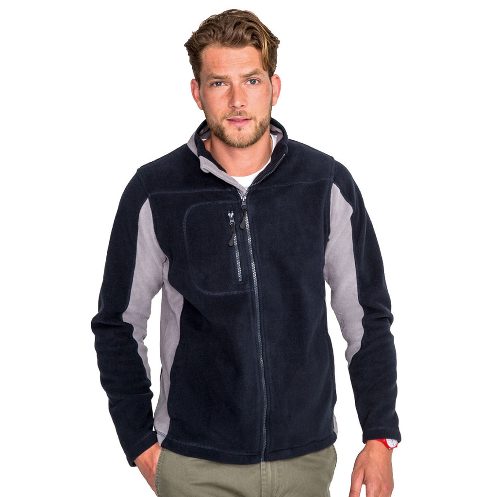 SOL'S Men's Navy/Medium Grey Nordic Fleece Jacket