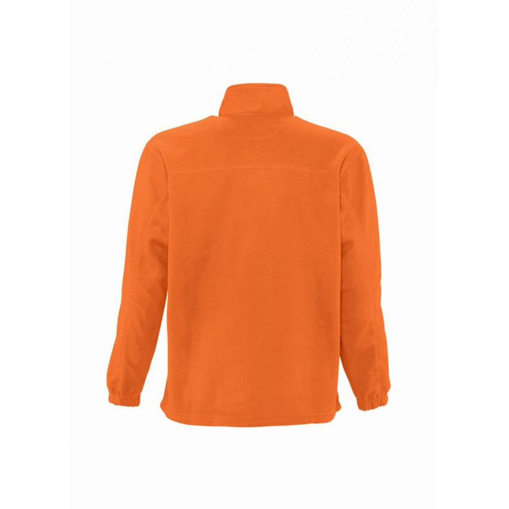 SOL'S Men's Orange Ness Zip Neck Fleece