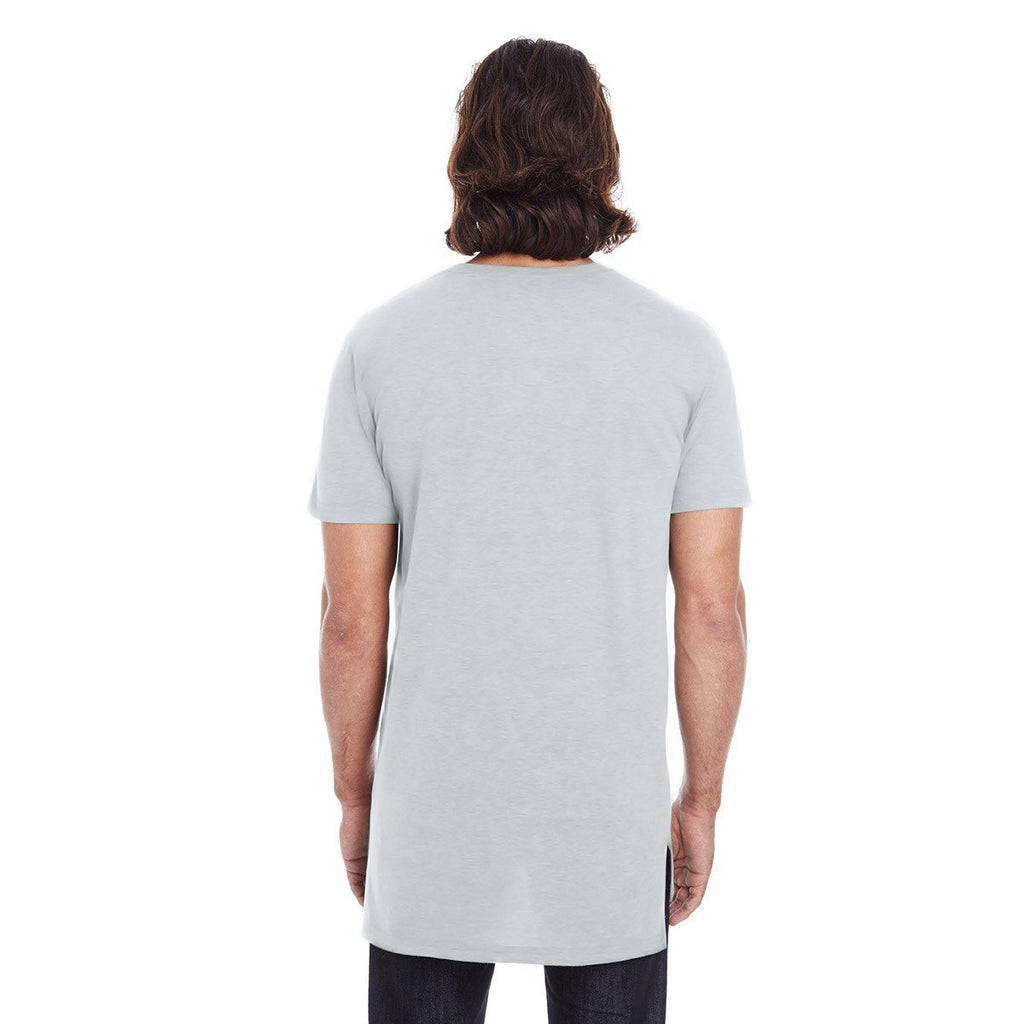 Anvil Men's Silver Lightweight Long & Lean Tee