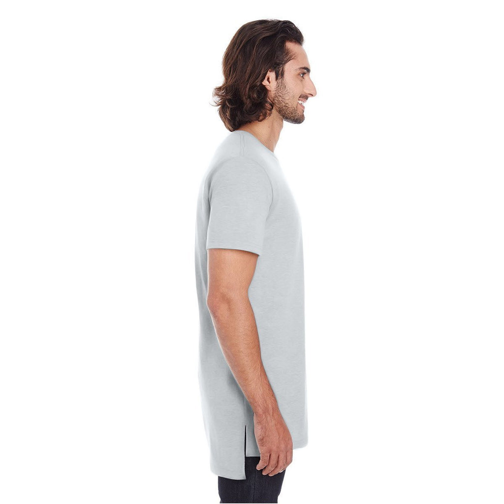 Anvil Men's Silver Lightweight Long & Lean Tee