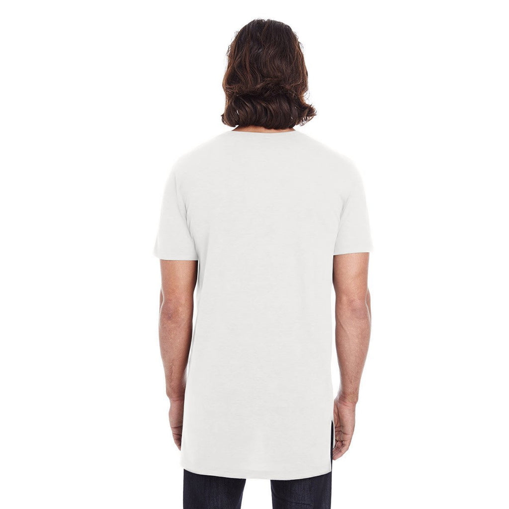 Anvil Men's White Lightweight Long & Lean Tee