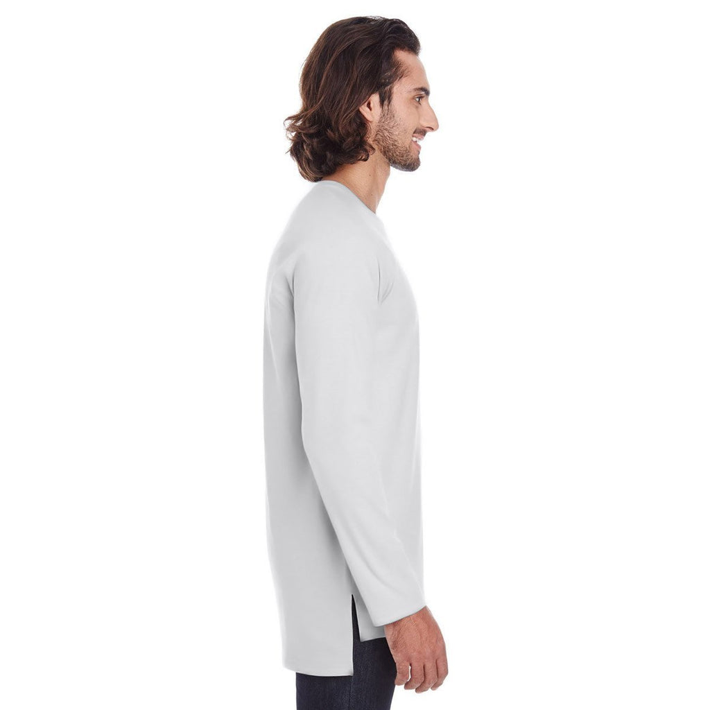 Anvil Men's White Lightweight Long & Lean Raglan Long Sleeve T-Shirt