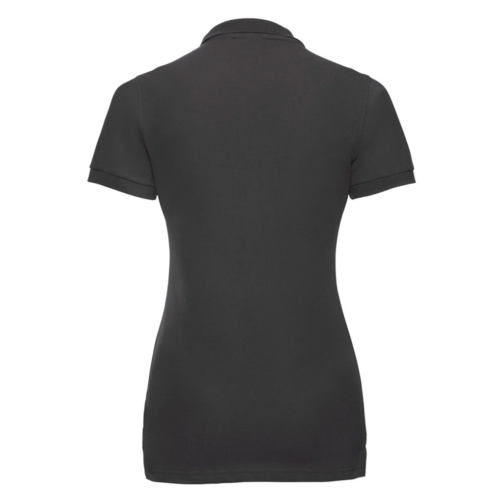 Russell Women's Black Stretch Pique Polo Shirt