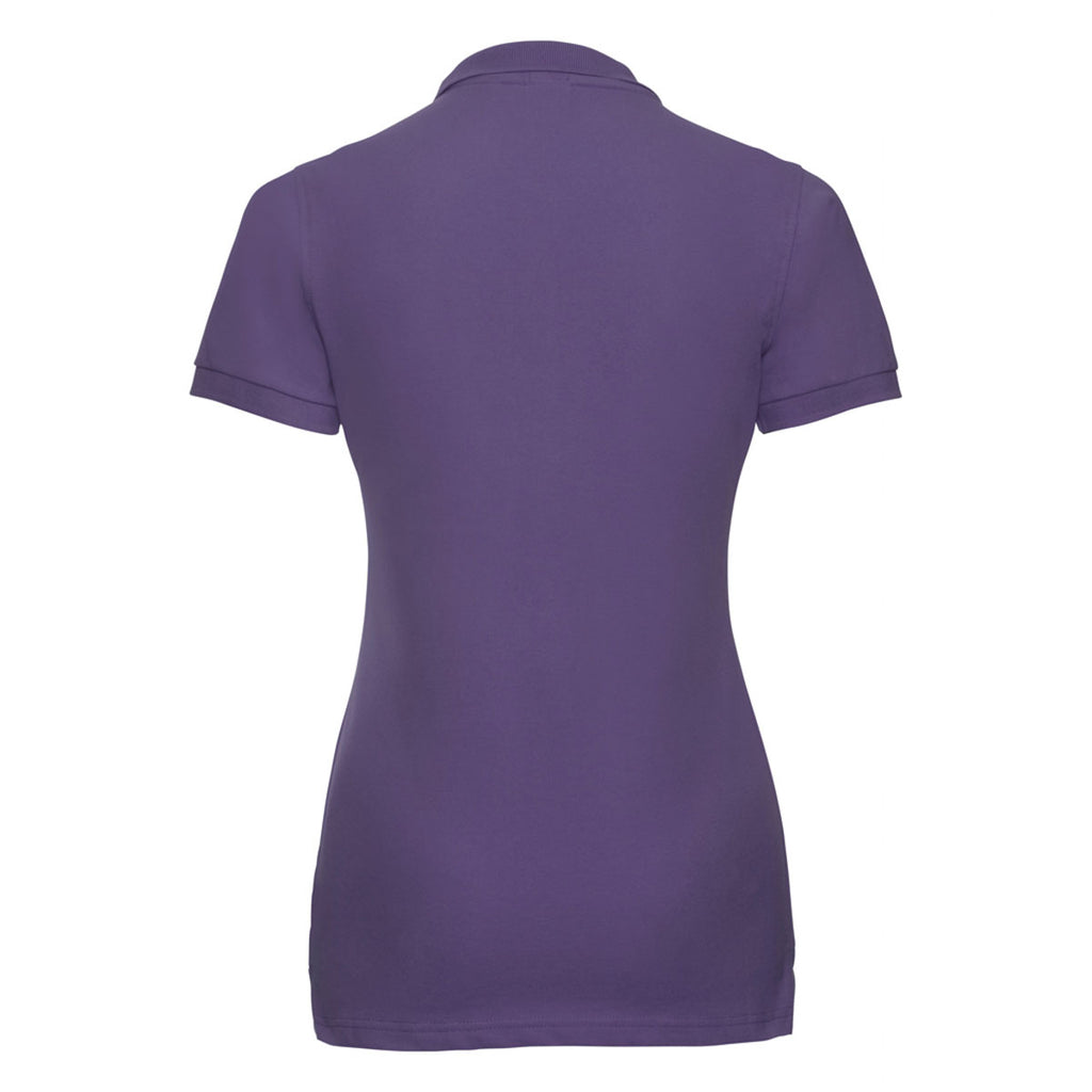 Russell Women's Purple Stretch Pique Polo Shirt