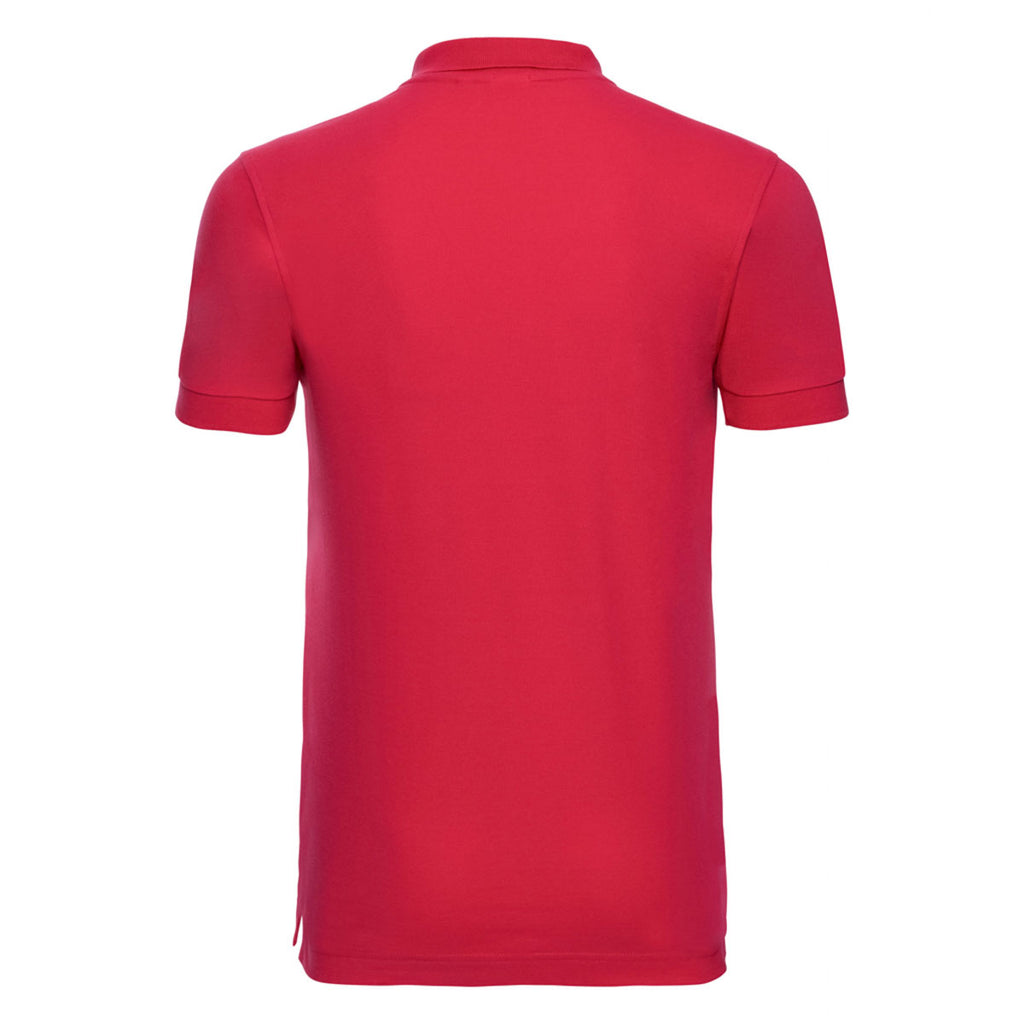 Russell Men's Classic Red Stretch Pique Polo Shirt