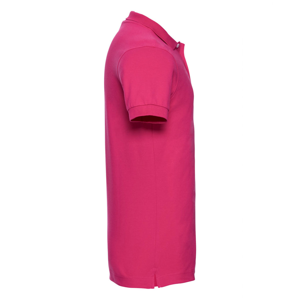 Russell Men's Fuchsia Stretch Pique Polo Shirt