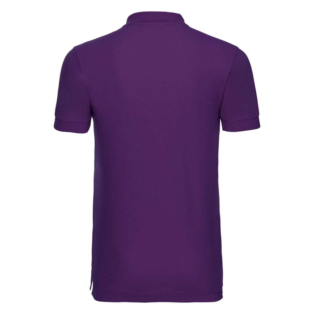 Russell Men's Purple Stretch Pique Polo Shirt