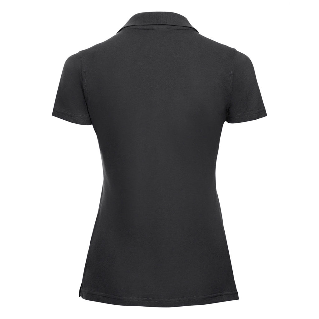 Russell Women's Black Classic Cotton Pique Polo Shirt