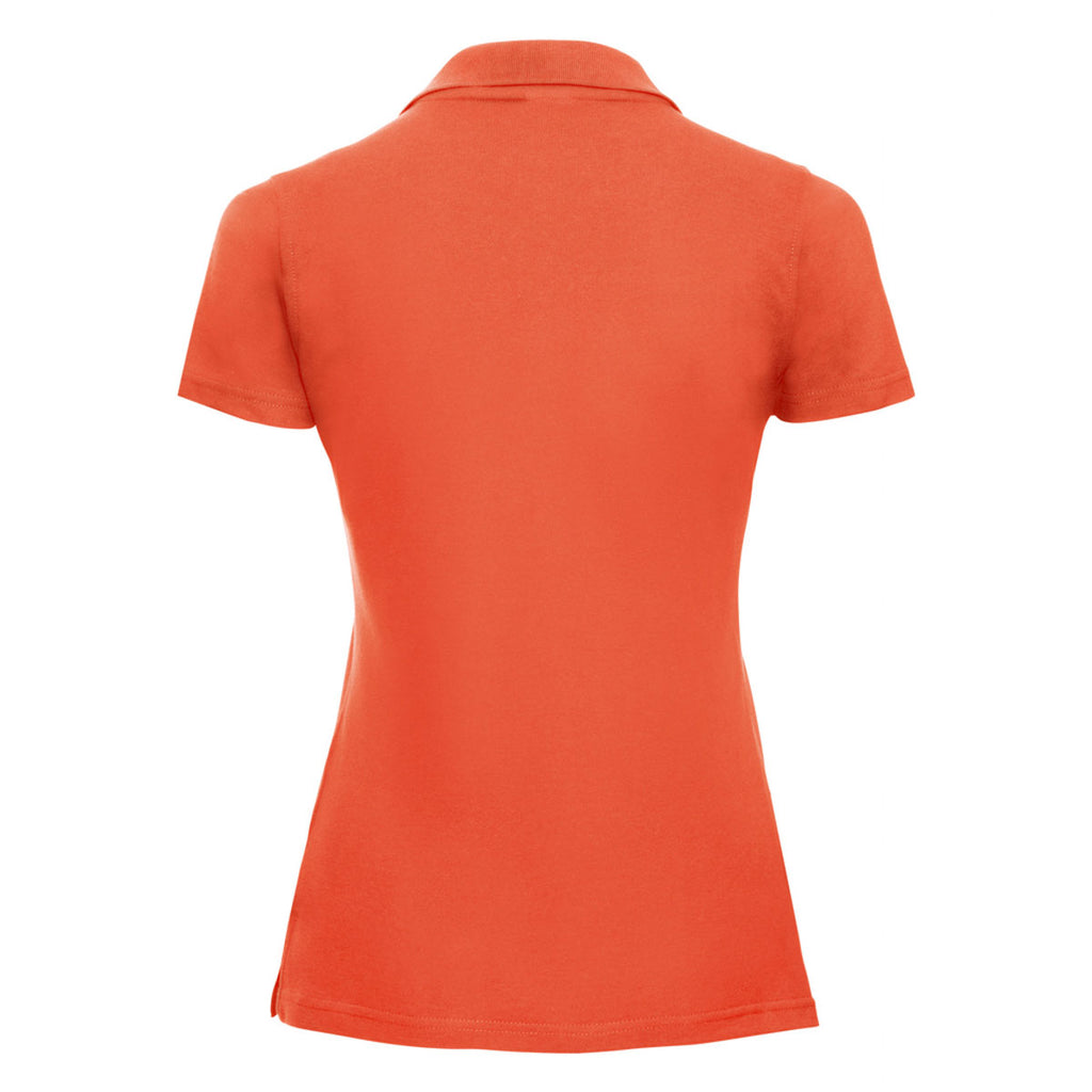 Russell Women's Orange Classic Cotton Pique Polo Shirt