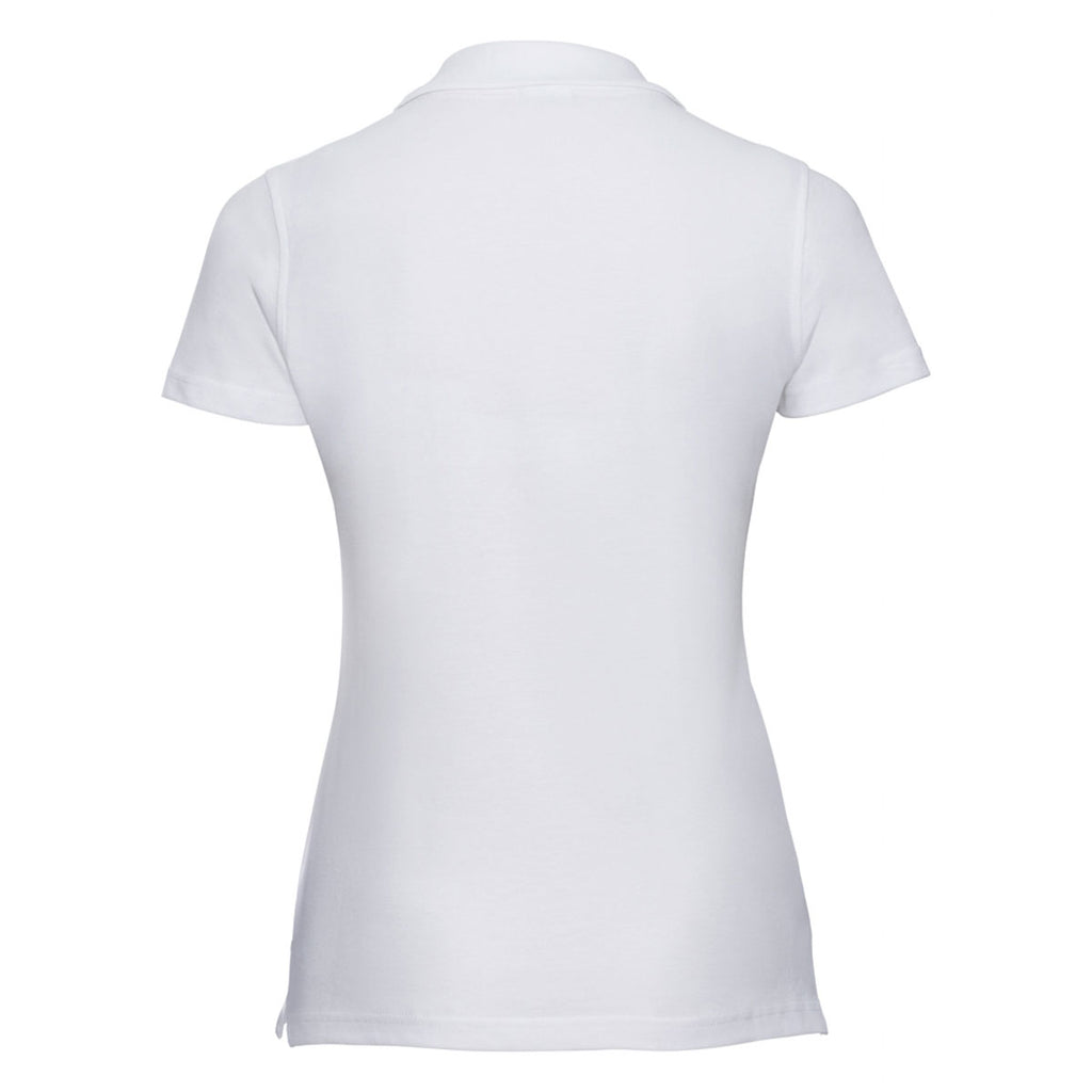 Russell Women's White Classic Cotton Pique Polo Shirt