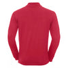 Russell Men's Red Classic Long Sleeve Cotton Pique Polo Shirt