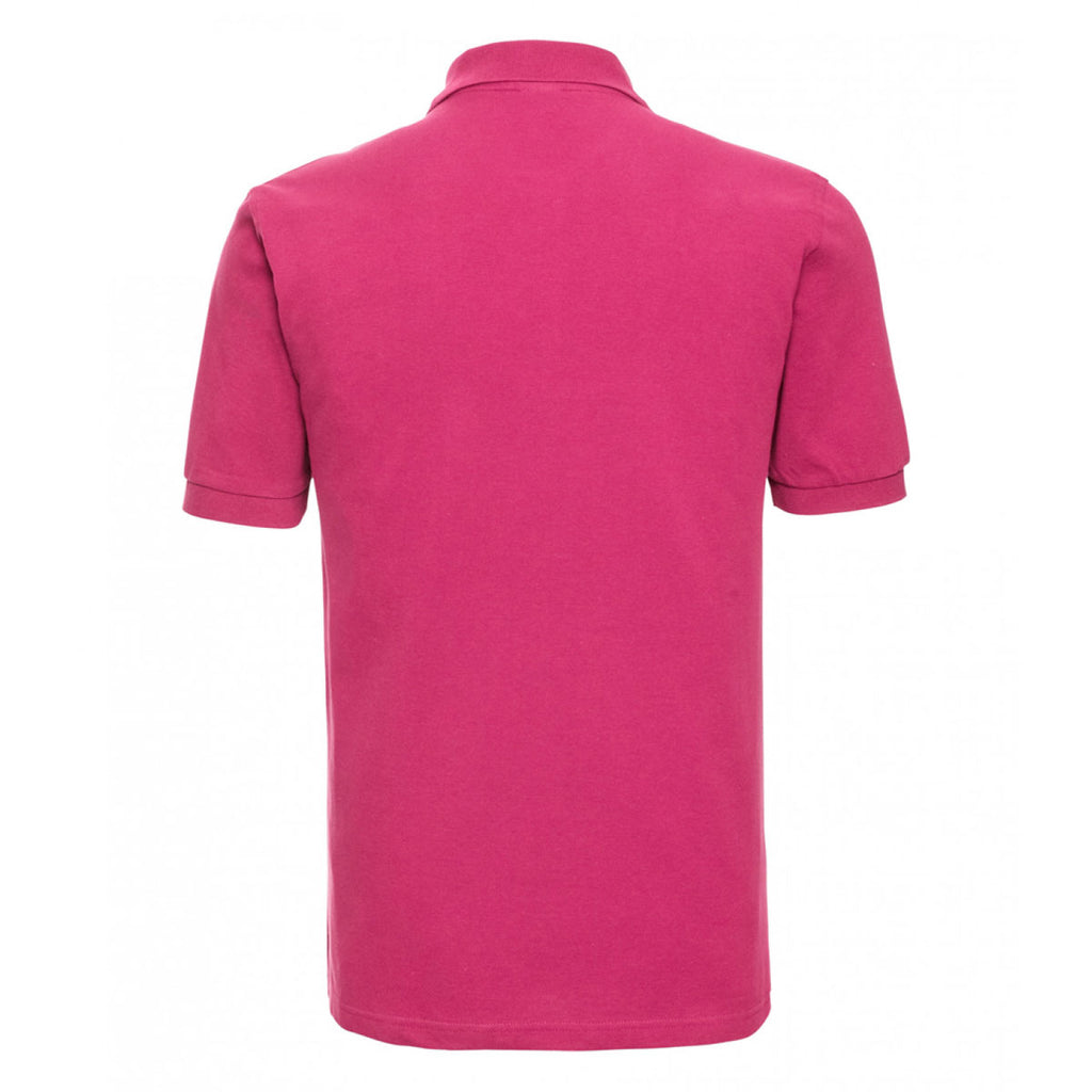 Russell Men's Fuchsia Classic Cotton Pique Polo Shirt