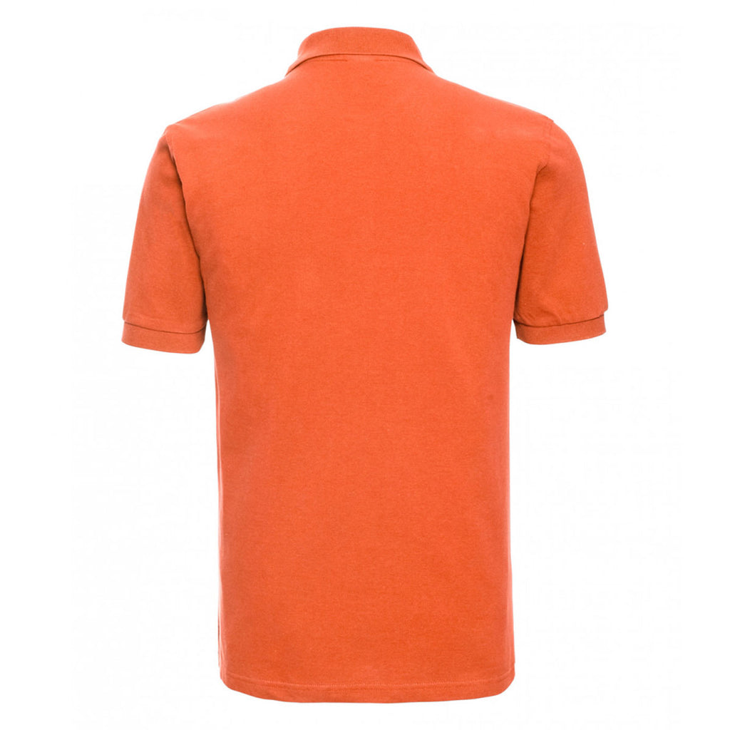 Russell Men's Orange Classic Cotton Pique Polo Shirt