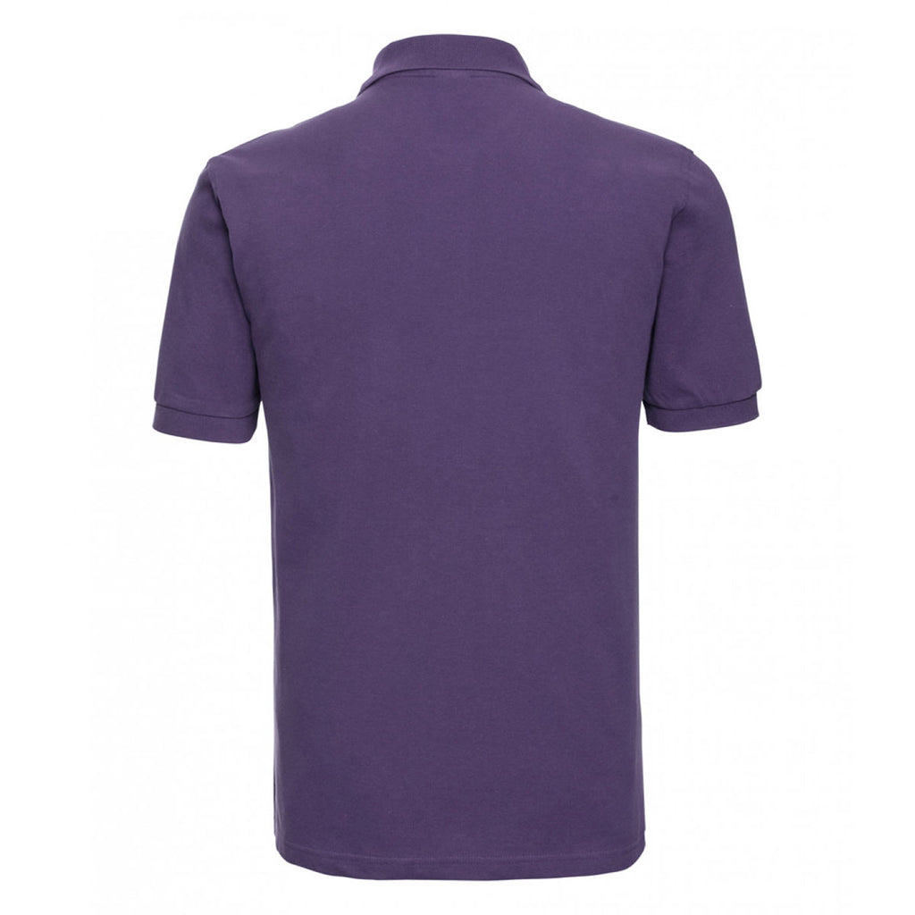 Russell Men's Purple Classic Cotton Pique Polo Shirt