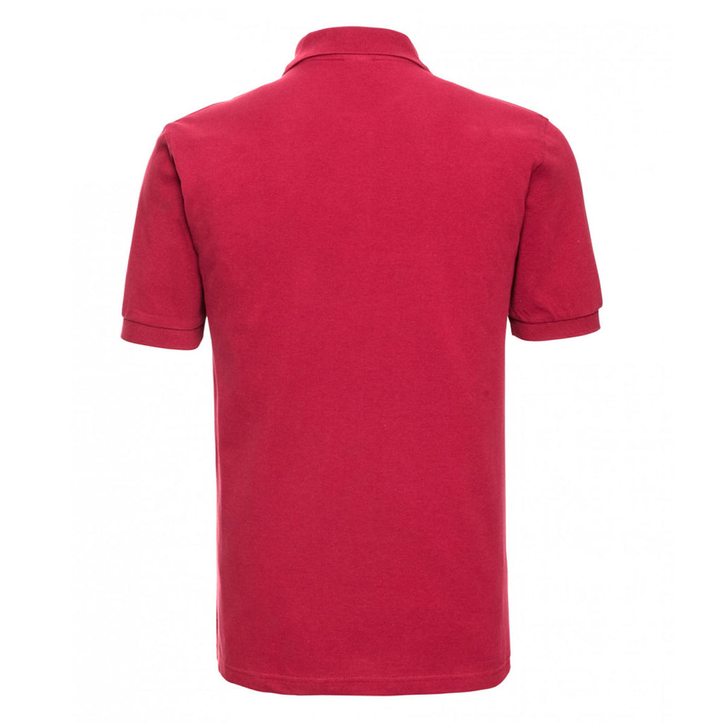 Russell Men's Red Classic Cotton Pique Polo Shirt