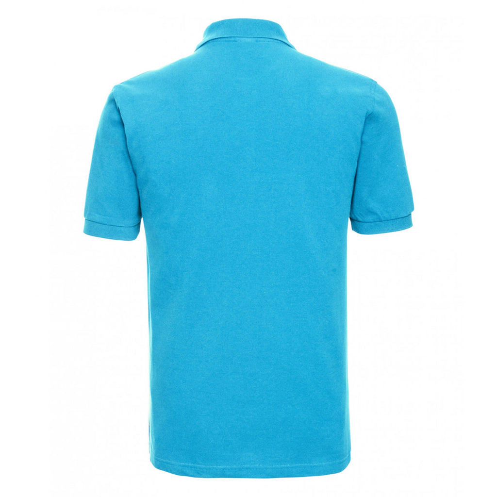 Russell Men's Turquoise Classic Cotton Pique Polo Shirt