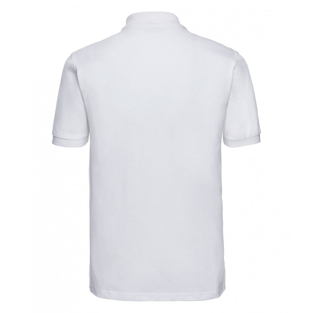 Russell Men's White Classic Cotton Pique Polo Shirt