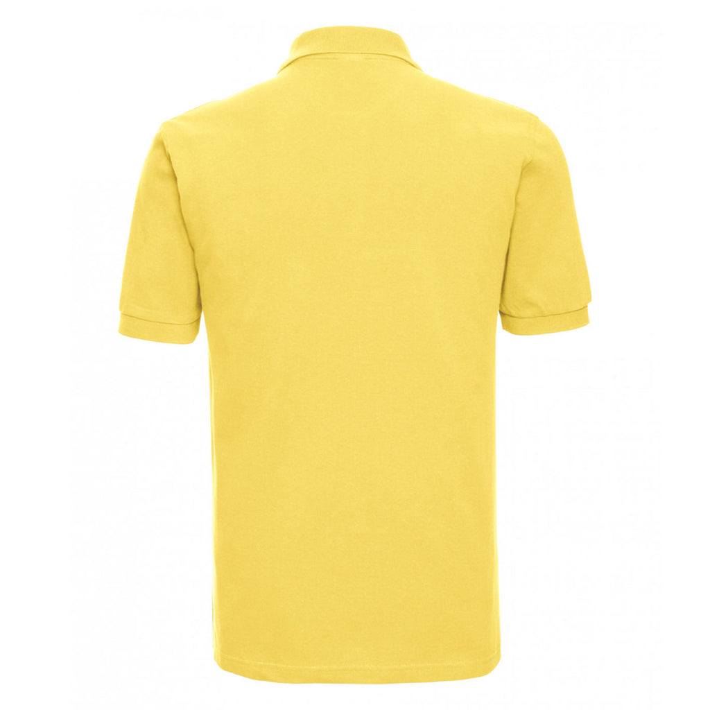 Russell Men's Yellow Classic Cotton Pique Polo Shirt