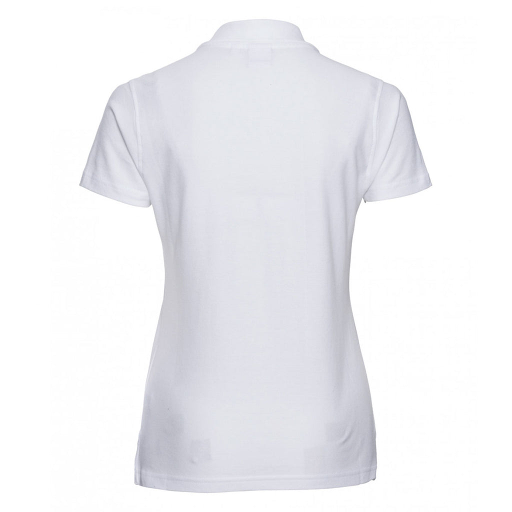 Russell Women's White Ultimate Cotton Pique Polo Shirt