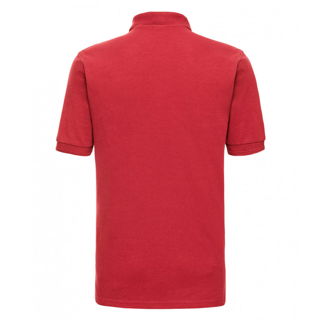 Russell Men's Bright Red Hardwearing Poly/Cotton Pique Polo Shirt