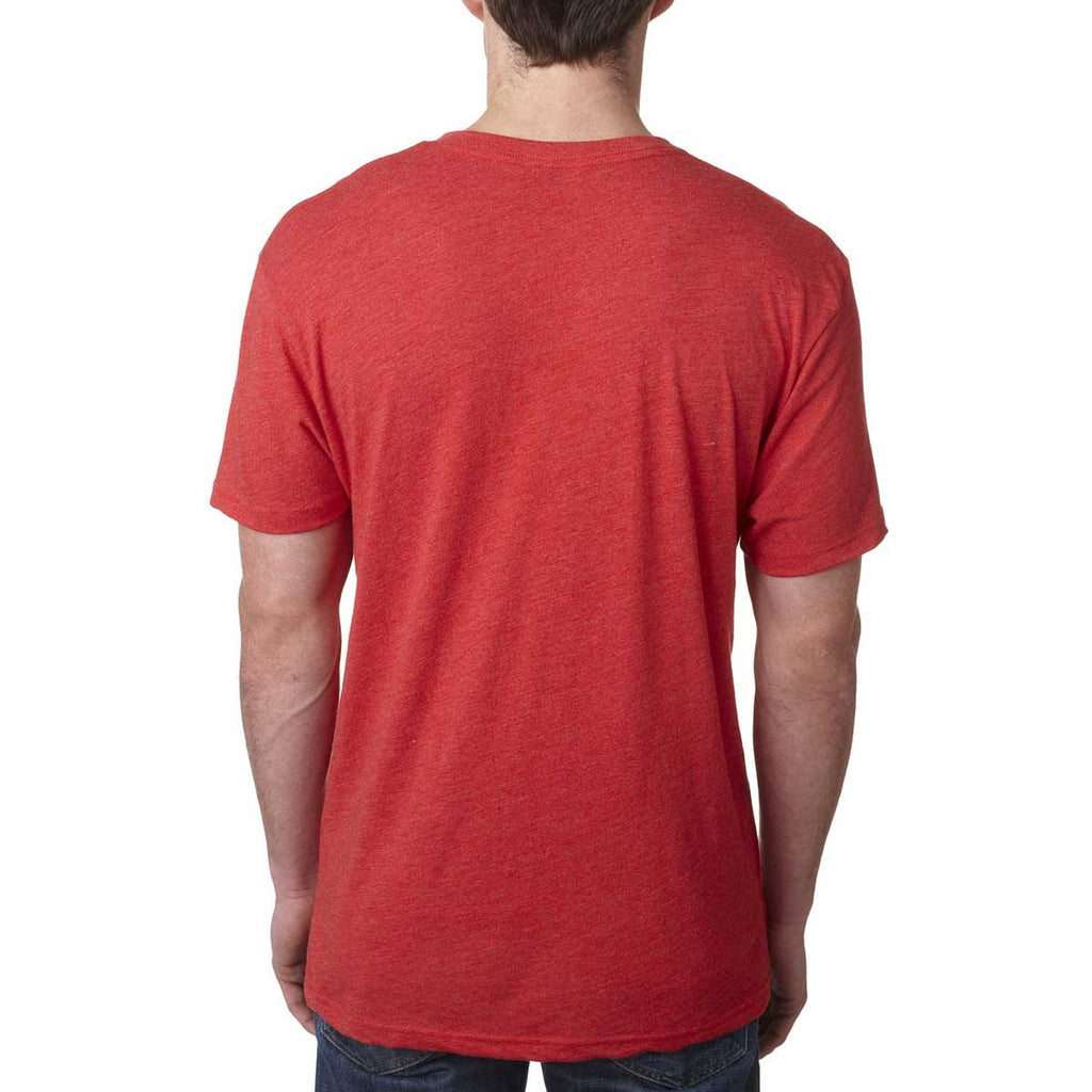 Next Level Men's Vintage Red Triblend V Neck Tee