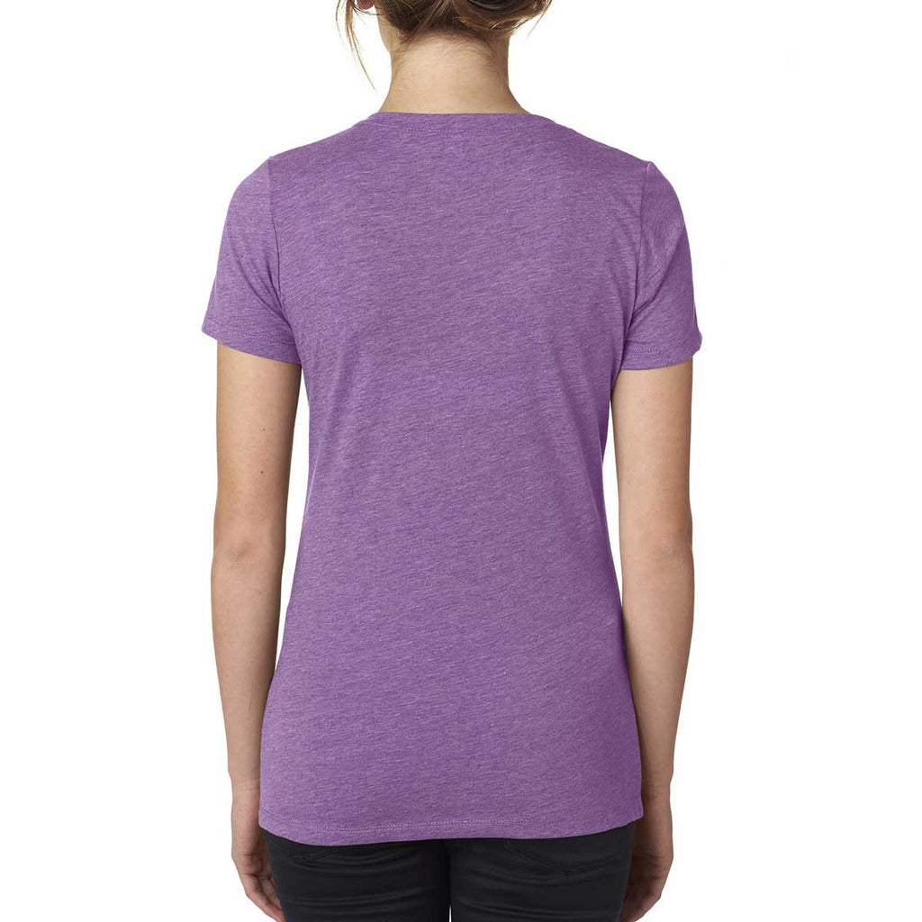 Next Level Women's Purple Berry Poly/Cotton V Neck Tee